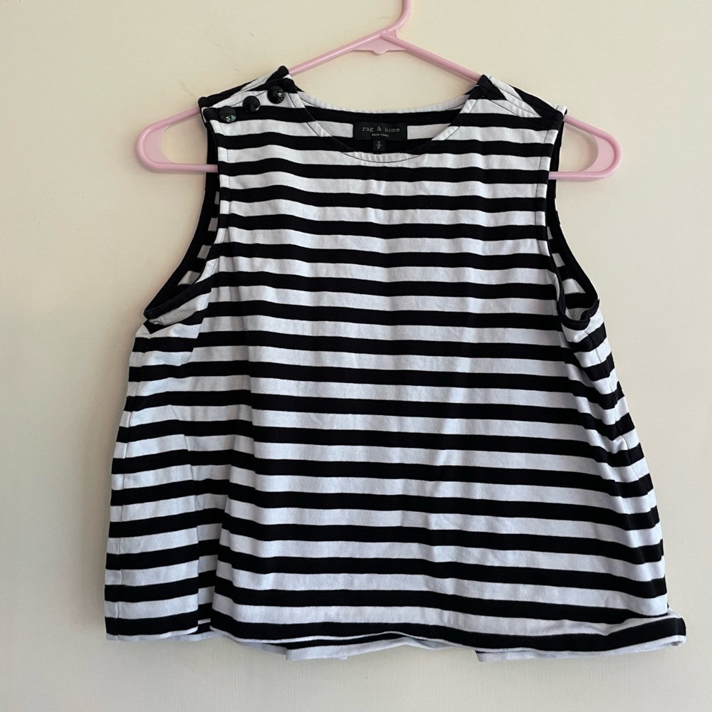 Rag & Bone Brit striped cotton crop top Size small